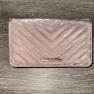 Aldo Pink Textured Chevron Clutch